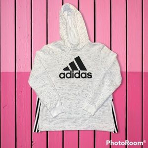 Adidas White & Black Speckled Hoodie